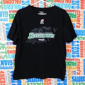 Reebok Sasketchewan Roughriders T Shirt Size XL Black CFL Authentic Sideline